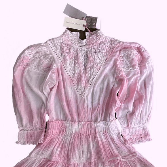 NWT Love Shack Fancy Viola Dress in Island Pink Hand Dye - Picture 5 of 13